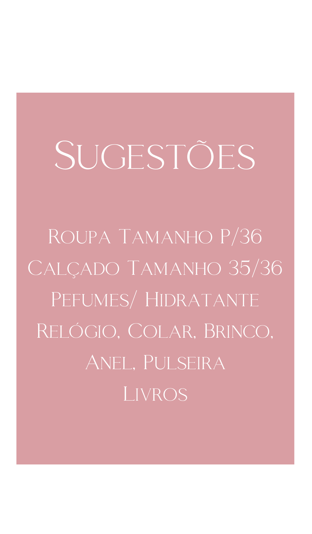 Sugestões de presente
