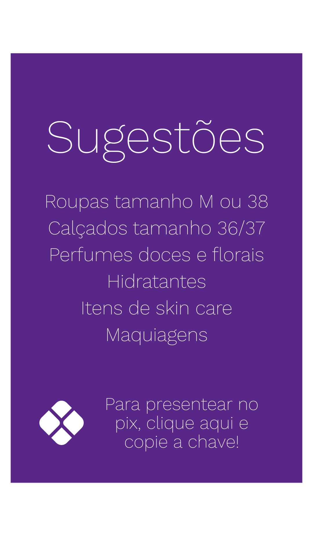 Sugestões de presente