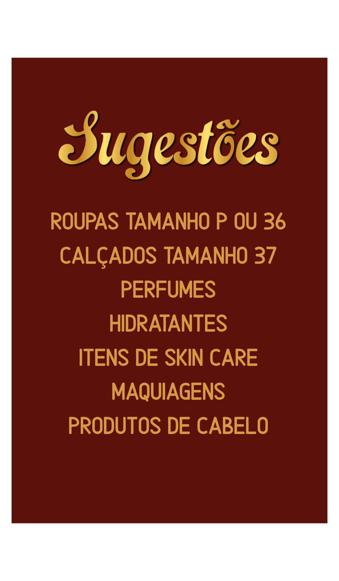Sugestões de presente