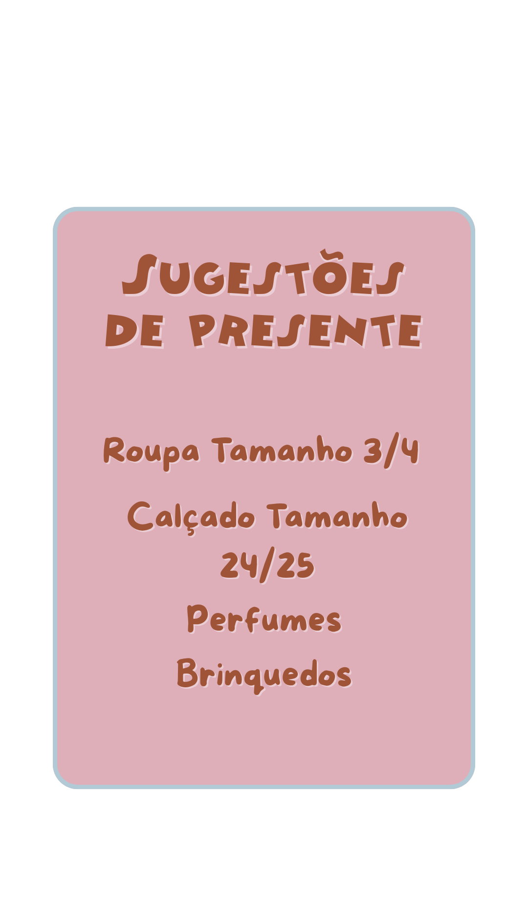 Sugestões de presente