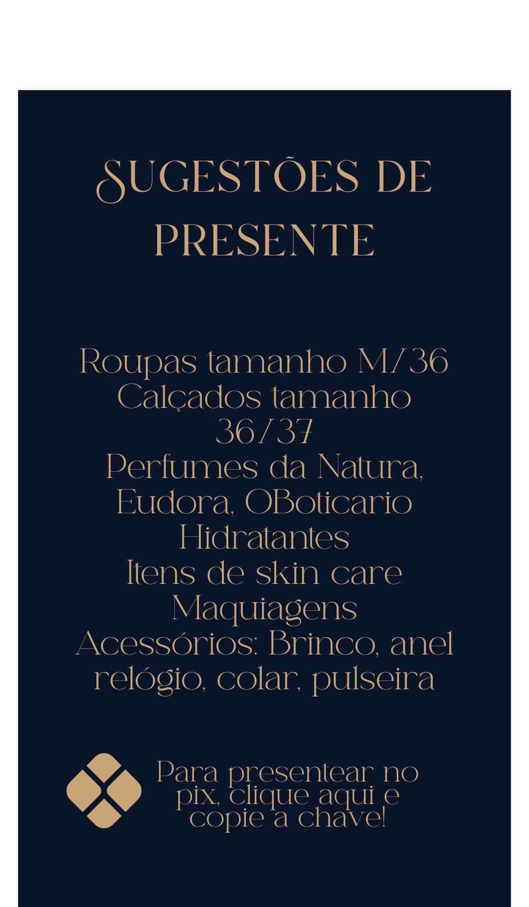 Sugestões de presente