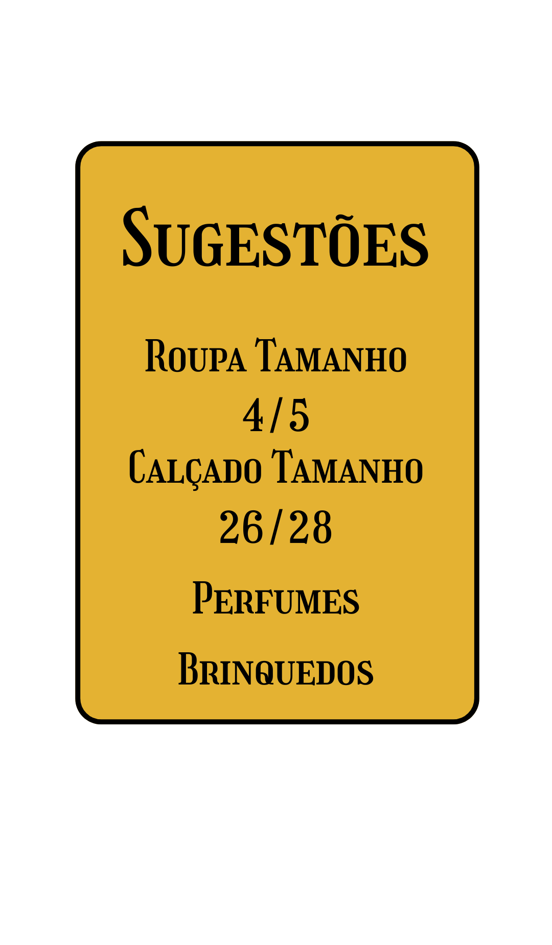 Sugestões de presente