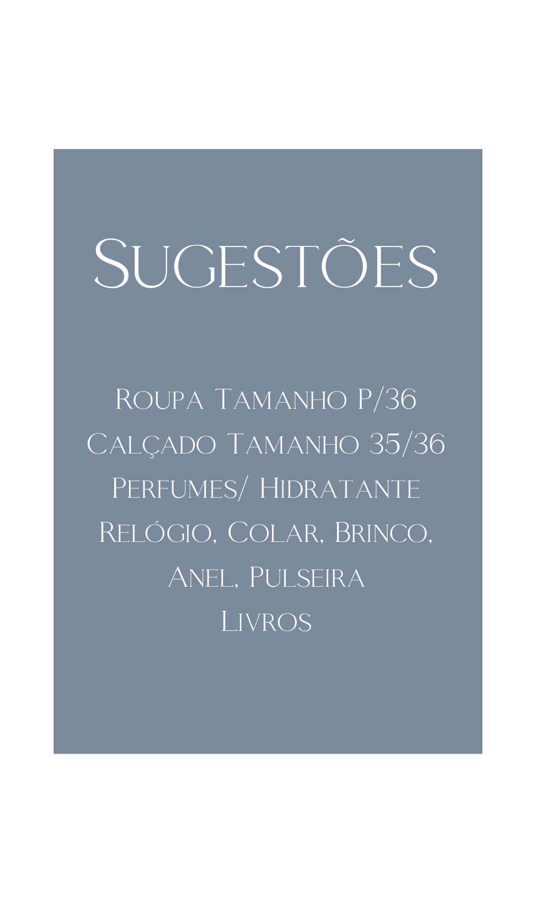 Sugestões de presente